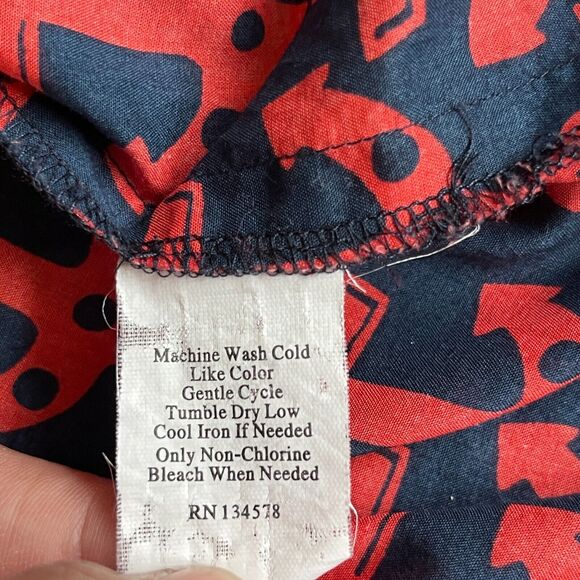 Vineyard Vines Top Women Size XS Red/Blue Anchor Print Pullover 100% Cotton - Picture 3 of 11